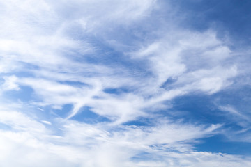 Blue sky at daytime with windy cirrus clouds