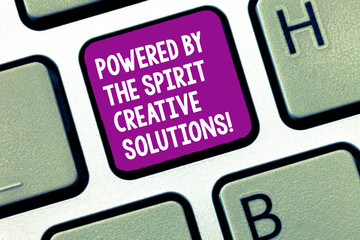 Handwriting text writing Powered By The Spirit Creative Solutions. Concept meaning Powerful new...