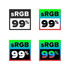 sRGB 99% symbol, set - obrazy, fototapety, plakaty