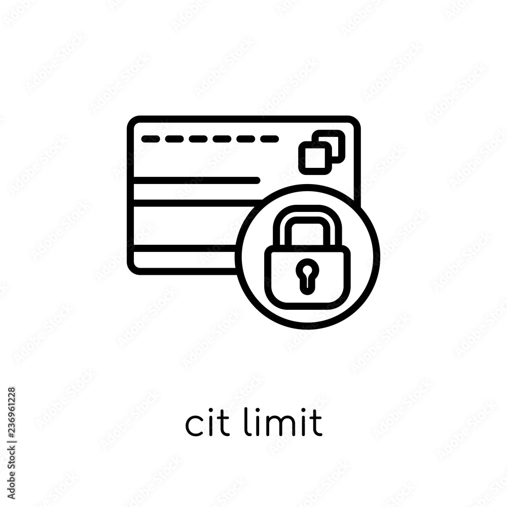 Poster credit limit icon. trendy modern flat linear vector credit limit icon on white background from thin 