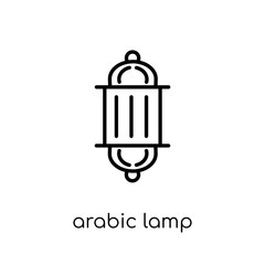 Arabic Lamp icon. Trendy modern flat linear vector Arabic Lamp icon on white background from thin line Religion collection