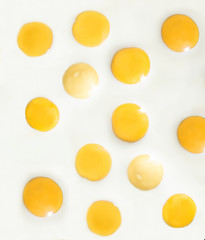 background of cracked backed chicken eggs