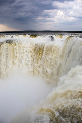 Famous Devil's Throat at Iguazu Falls, one of the world's great natural wonders, on the border of Argentina and Brazil