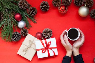 Christmas background Christmas tree new year gifts decor decoration holiday winter