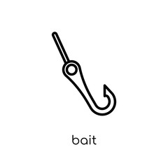 Bait icon. Trendy modern flat linear vector Bait icon on white background from thin line Nautical collection
