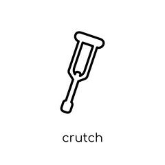 Crutch icon. Trendy modern flat linear vector Crutch icon on white background from thin line Health and Medical collection