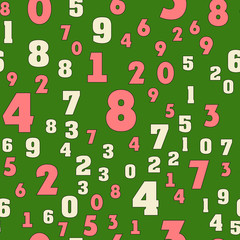 Different Numbers Seamless vector EPS 10 pattern 