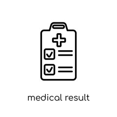 Obraz premium Medical result icon. Trendy modern flat linear vector Medical result icon on white background from thin line Health and Medical collection