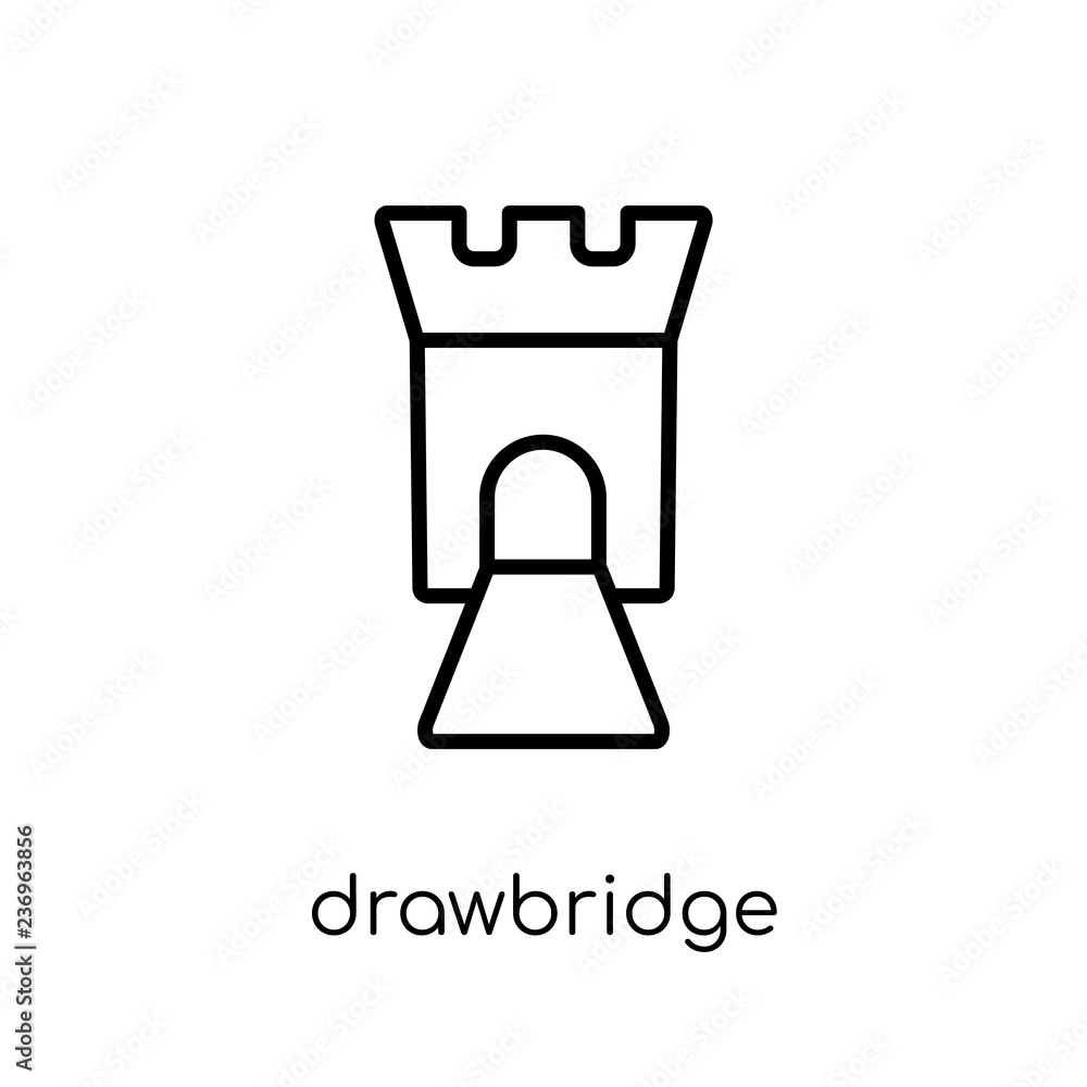 Aufkleber drawbridge icon. trendy modern flat linear vector drawbridge icon on white background from thin line