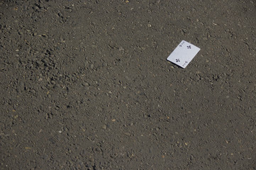 playing card on the street