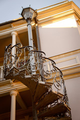 stairs with iron grid