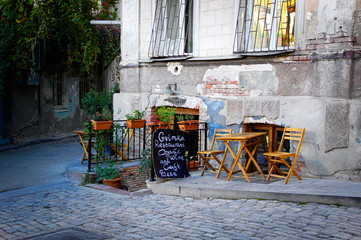 Outdoor cafe terrace 