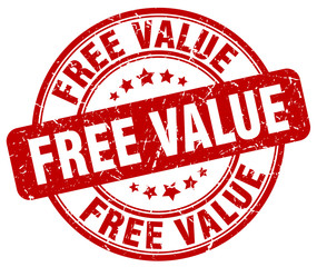 free value red grunge stamp