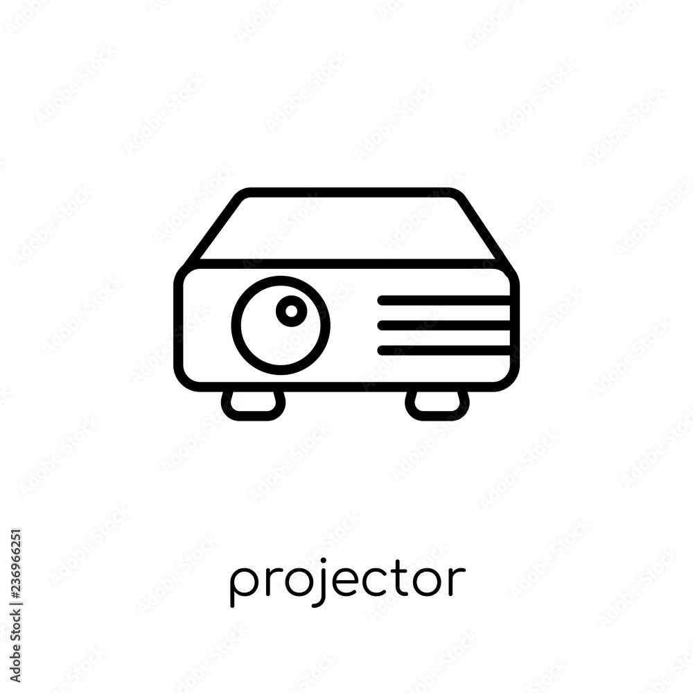 Aufkleber projector icon. trendy modern flat linear vector projector icon on white background from thin line e