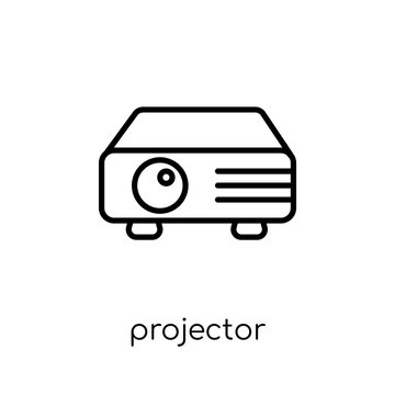 Projector icon. Trendy modern flat linear vector Projector icon on white background from thin line Electronic devices collection