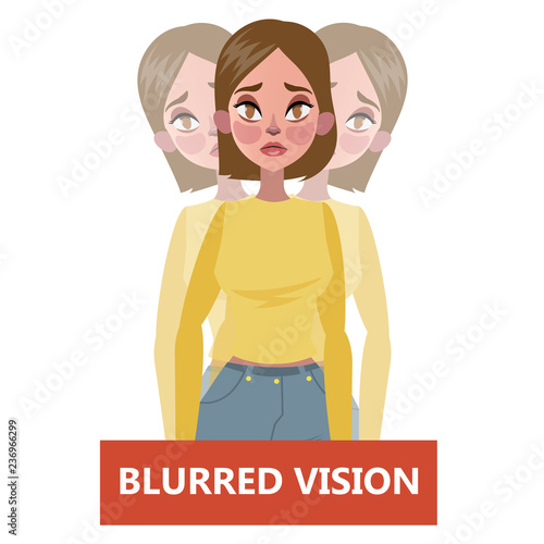 "Blurred vision as a symptom of disease" Stock image and royaltyfree