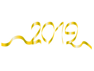 Happy new year 2019 ribbon
