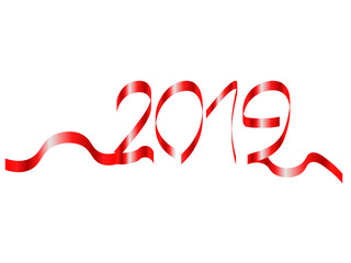 Happy new year 2019 ribbon