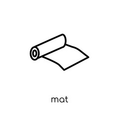 Mat icon. Trendy modern flat linear vector Mat icon on white background from thin line Gym and fitness collection