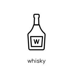 Whisky icon. Trendy modern flat linear vector Whisky icon on white background from thin line Nautical collection