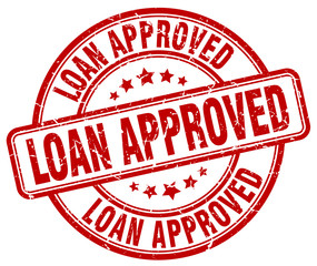 loan approved red grunge round vintage rubber stamp