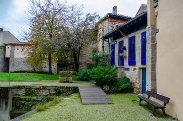 Narrow street in the old center of Allariz, Orense