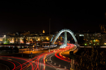 modern bridge over river in Orense, Galicia