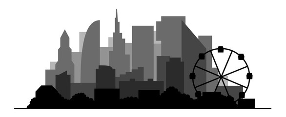 Big city silhouette