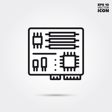 motherboard vector line icon