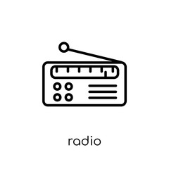 Radio icon. Trendy modern flat linear vector Radio icon on white background from thin line Electronic devices collection