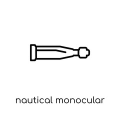 Nautical Monocular icon. Trendy modern flat linear vector Nautical Monocular icon on white background from thin line Nautical collection