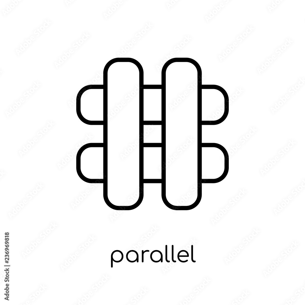 Poster parallel icon from geometry collection.