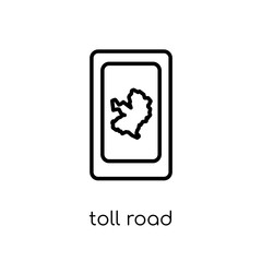 Toll road icon. Trendy modern flat linear vector Toll road icon on white background from thin line Maps and Locations collection