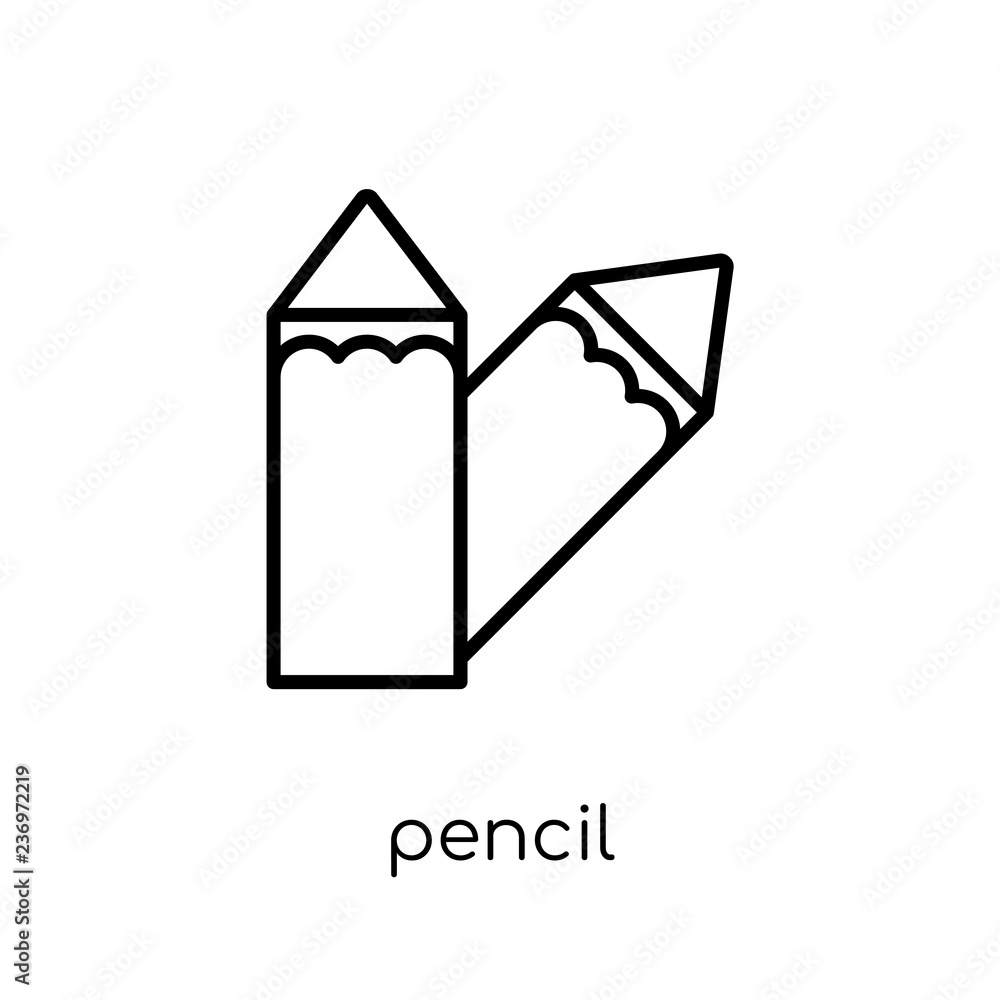 Poster pencil icon. trendy modern flat linear vector pencil icon on white background from thin line e-learn