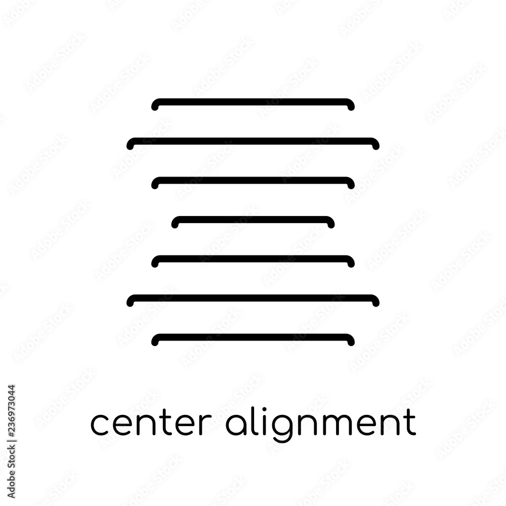 Poster center alignment icon. trendy modern flat linear vector center alignment icon on white background fr
