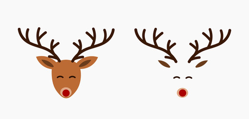 Cute reindeer heads - 236973269