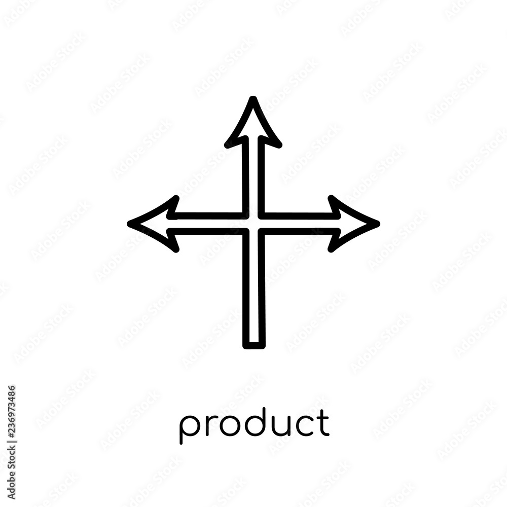 Poster product positioning icon. trendy modern flat linear vector product positioning icon on white backgro