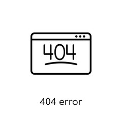 404 error icon. Trendy modern flat linear vector 404 error icon on white background from thin line Programming collection