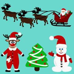 Christmas icons. Collection. Santa. New Year. Symbol.