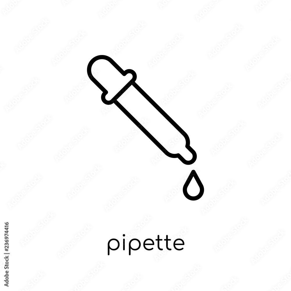 Poster pipette icon. trendy modern flat linear vector pipette icon on white background from thin line healt