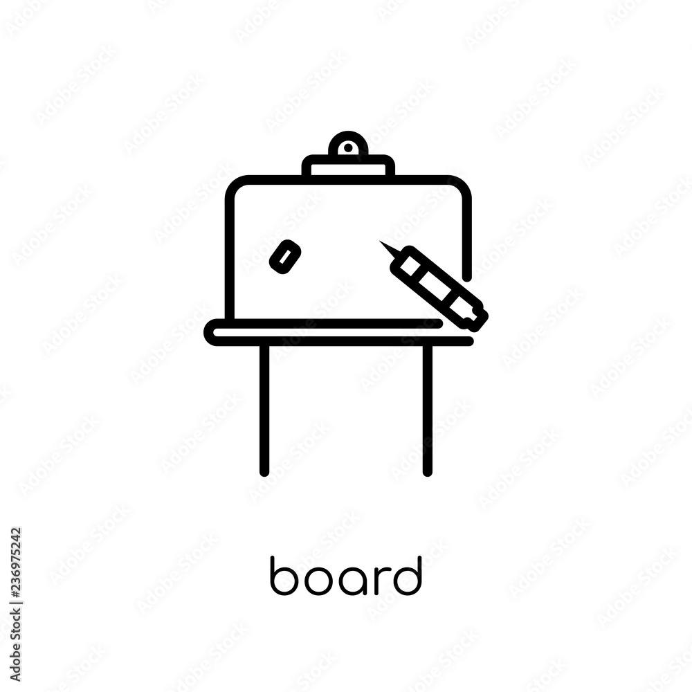 Poster board icon. trendy modern flat linear vector board icon on white background from thin line e-learnin