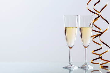 New years eve celebration background with champagne