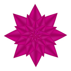 Pink bow gift isolated on white.