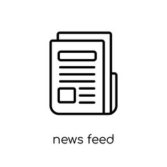 news feed icon. Trendy modern flat linear vector news feed icon on white background from thin line General collection