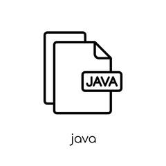 Java icon. Trendy modern flat linear vector Java icon on white background from thin line Programming collection