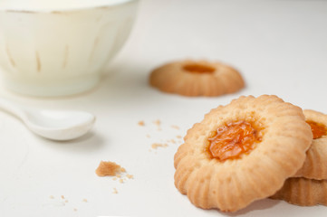 Apricot jam cookies on a table