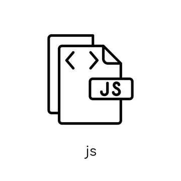 Js icon. Trendy modern flat linear vector Js icon on white background from thin line Programming collection