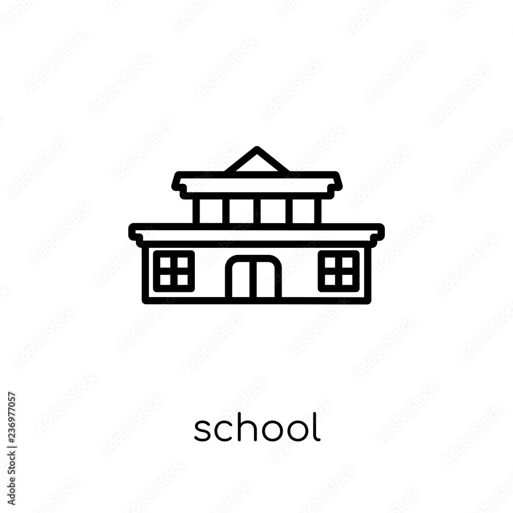Poster school icon. trendy modern flat linear vector school icon on white background from thin line e-learn