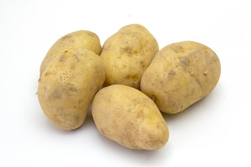potatoes isolated on white background