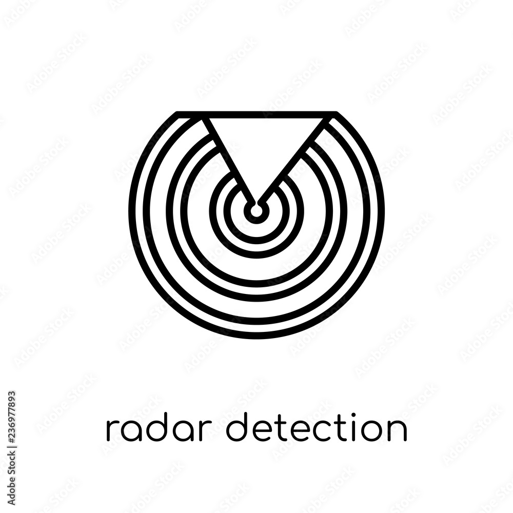 Poster radar detection icon. trendy modern flat linear vector radar detection icon on white background from